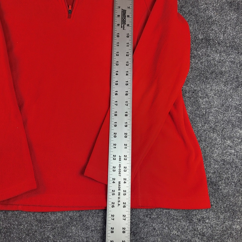 Lands End Womens Red Fleece Quarter Zip Pullover Sweater Size L 14-16 - Picture 4 of 6